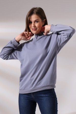 19556 KADIN  2 İP YARIM BALIKÇI TUNİK SWETSHIRT 