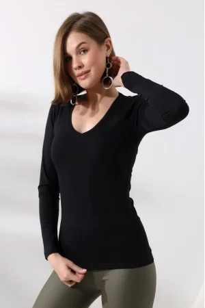 19645 KADIN UZUN KOL V YAKA BADY 