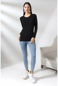 19646 KADIN UZUN KOL BİSİKLET YAKA BADY 19646 KADIN UZUN KOL BİSİKLET YAKA BADY