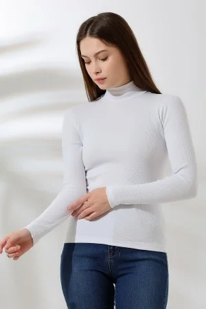 21728 KADIN MİKROPOLY UZUN KOL YARIM BALIKCI YAKA BADY 21728 KADIN MİKROPOLY UZUN KOL YARIM BALIKCI YAKA BADY