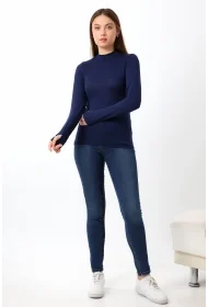 21756 KADIN YARIM BALIKÇI UZUN KOLU PARMAK GEÇMELİ BLUZ 21756 KADIN YARIM BALIKÇI UZUN KOLU PARMAK GEÇMELİ BLUZ