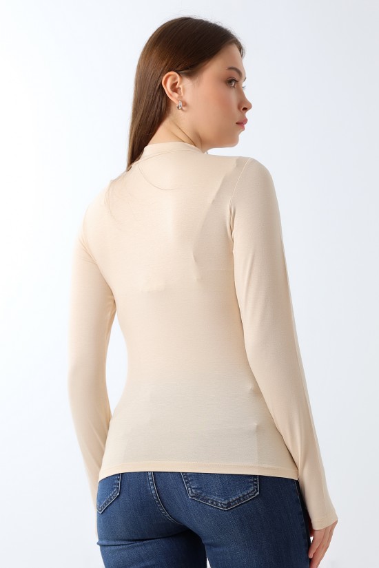 21756 KADIN YARIM BALIKÇI UZUN KOLU PARMAK GEÇMELİ BLUZ 21756 KADIN YARIM BALIKÇI UZUN KOLU PARMAK GEÇMELİ BLUZ