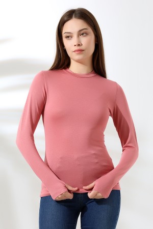 21756 KADIN YARIM BALIKÇI UZUN KOLU PARMAK GEÇMELİ  BLUZ  21756 KADIN YARIM BALIKÇI UZUN KOLU PARMAK GEÇMELİ  BLUZ