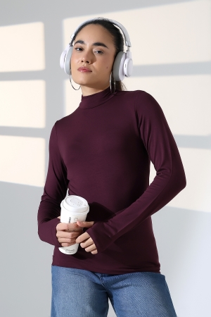 21756 KADIN YARIM BALIKÇI UZUN KOLU PARMAK GEÇMELİ  BLUZ 