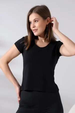 21065 KADIN KISA KOL CEPLİ LYC PİS V YAKA BADY 