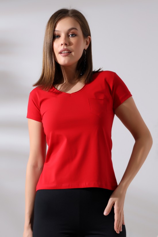 21065 BAYAN KISA KOL CEPLİ LYC PİS V YAKA BADY 21065 BAYAN KISA KOL CEPLİ LYC PİS V YAKA BADY