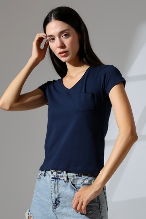 21065 KADIN KISA KOL CEPLİ LYC PİS V YAKA BADY 