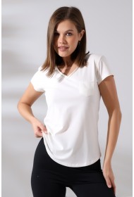 21065 KADIN KISA KOL CEPLİ LYC PİS V YAKA BADY 