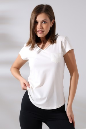 21065 KADIN KISA KOL CEPLİ LYC PİS V YAKA BADY 