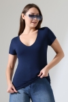 22175 KADIN TULUM V YAKA FULL LYC VORTVİSK KISA KOL TSHIRT 
