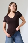 22175 KADIN TULUM V YAKA FULL LYC VORTVİSK KISA KOL TSHIRT 