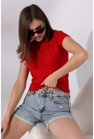 21060  KADIN KISA KOL BİSİKLET YAKA BADY 