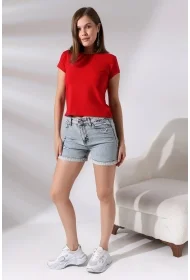 21060  KADIN KISA KOL BİSİKLET YAKA BADY 