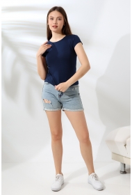 21060  KADIN KISA KOL BİSİKLET YAKA BADY 