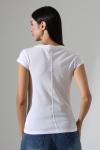 22309  KADIN MİNİMAL KISA KOL İNCE PAMUKLU BİSİKLET YAKA TSHIRT 