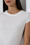22309  KADIN MİNİMAL KISA KOL İNCE PAMUKLU BİSİKLET YAKA TSHIRT 