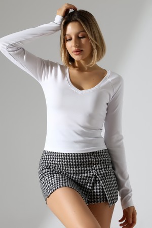 21948 KADIN UZUN KOL GENİŞ V YAKA FULL LYC RİBANA TSHIRT 21948 KADIN UZUN KOL GENİŞ V YAKA FULL LYC RİBANA TSHIRT