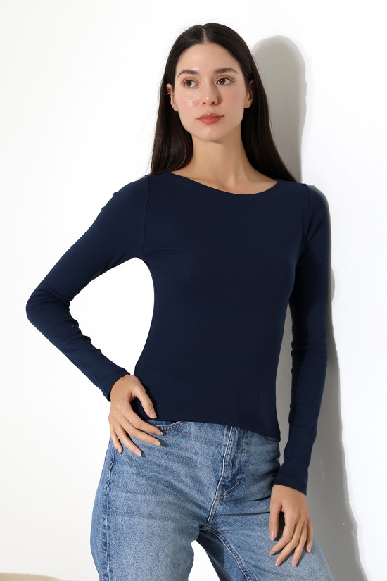 21897 KADIN KAYIK YAKA FULL LYC KOMPAKT PENYE RİB UZUN KOL TSHIRT 21897 KADIN KAYIK YAKA FULL LYC KOMPAKT PENYE RİB UZUN KOL TSHIRT