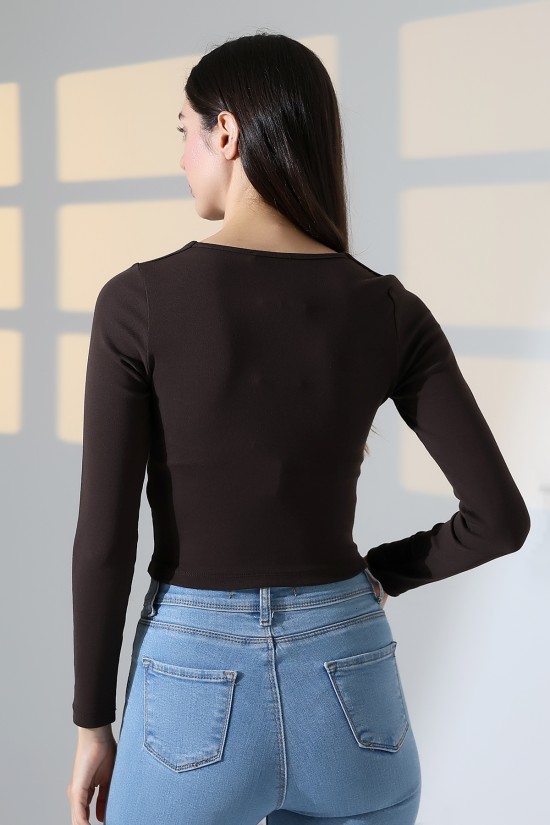 21650 KADIN FULL LYC COMP PENYE RİB UZUN KOL TULUM KARE YAKA KISA TSHIRT 21650 KADIN FULL LYC COMP PENYE RİB UZUN KOL TULUM KARE YAKA KISA TSHIRT