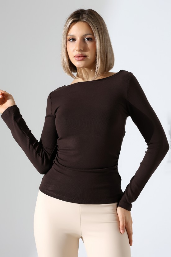 21951 KADIN KAYIK YAKA YANLARI LAST BÜZGÜLÜ FULL LYC VORTVİSK RİBANA UZUN KOL TSHIRT 21951 KADIN KAYIK YAKA YANLARI LAST BÜZGÜLÜ FULL LYC VORTVİSK RİBANA UZUN KOL TSHIRT