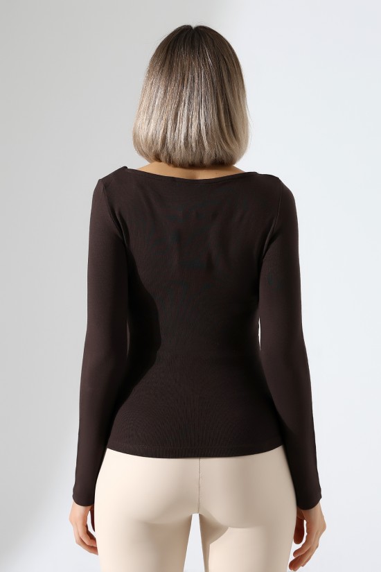 21951 KADIN KAYIK YAKA YANLARI LAST BÜZGÜLÜ FULL LYC VORTVİSK RİBANA UZUN KOL TSHIRT 21951 KADIN KAYIK YAKA YANLARI LAST BÜZGÜLÜ FULL LYC VORTVİSK RİBANA UZUN KOL TSHIRT