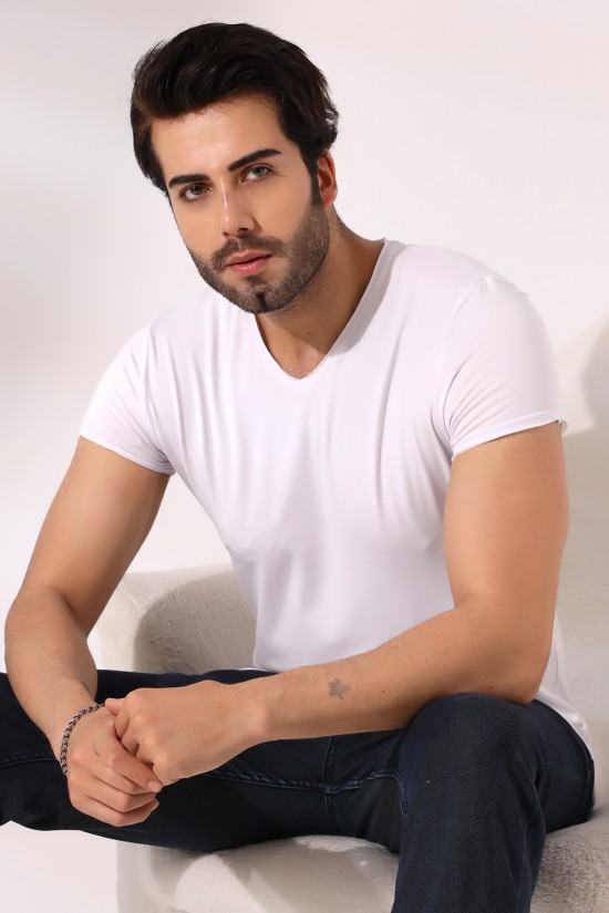 19955 ERKEK SLİM FİT KISA KOL V YAKA PİS DİKİMLİ BADY 19955 ERKEK SLİM FİT KISA KOL V YAKA PİS DİKİMLİ BADY