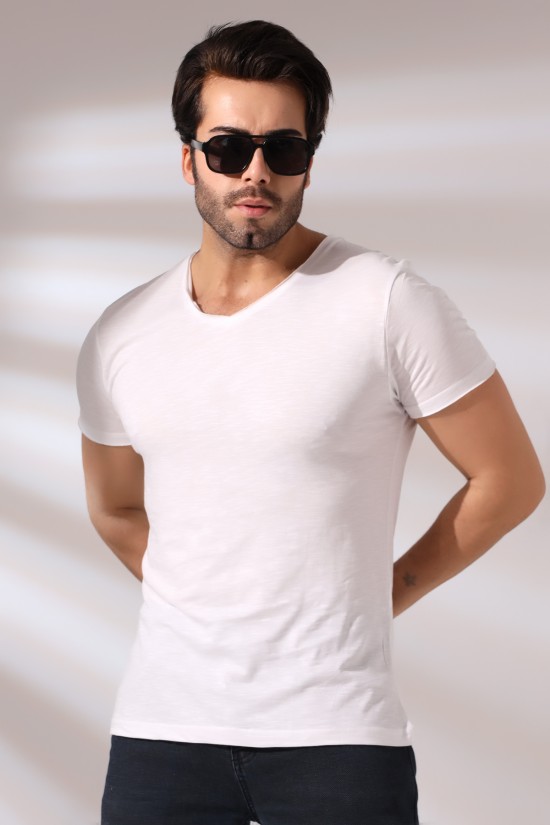 19958 ERKEK KISA KOL V YAKA PİS DİKİMLİ FLAMLI TSHIRT 19958 ERKEK KISA KOL V YAKA PİS DİKİMLİ FLAMLI TSHIRT