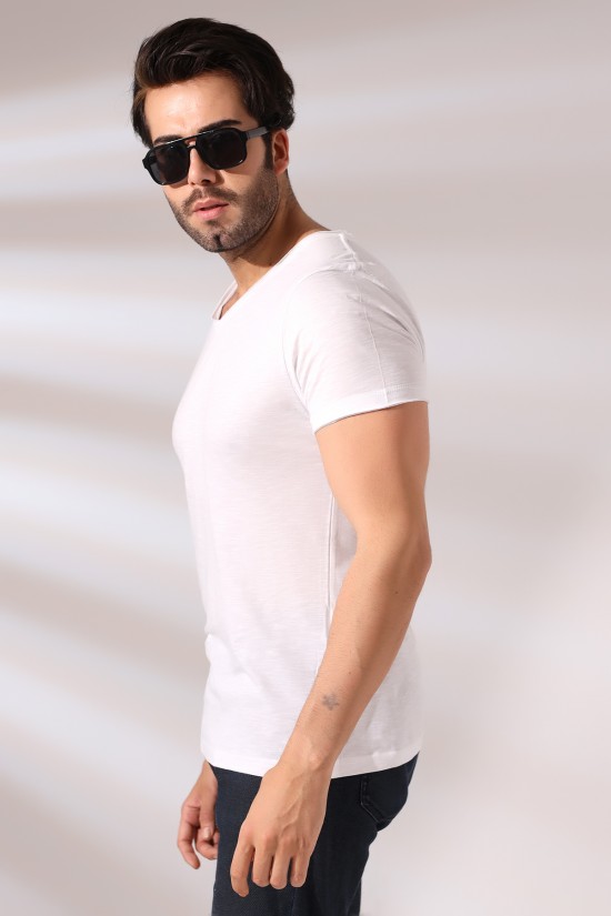 19958 ERKEK KISA KOL V YAKA PİS DİKİMLİ FLAMLI TSHIRT 19958 ERKEK KISA KOL V YAKA PİS DİKİMLİ FLAMLI TSHIRT