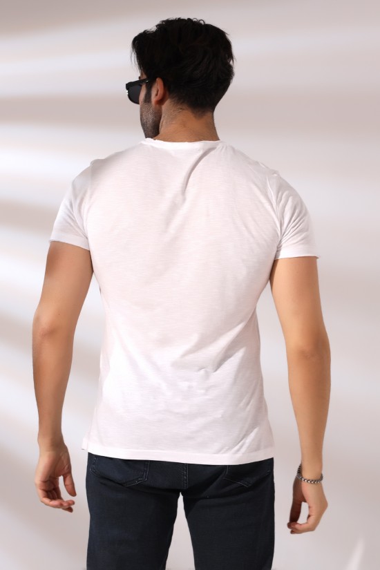 19958 ERKEK KISA KOL V YAKA PİS DİKİMLİ FLAMLI TSHIRT 19958 ERKEK KISA KOL V YAKA PİS DİKİMLİ FLAMLI TSHIRT