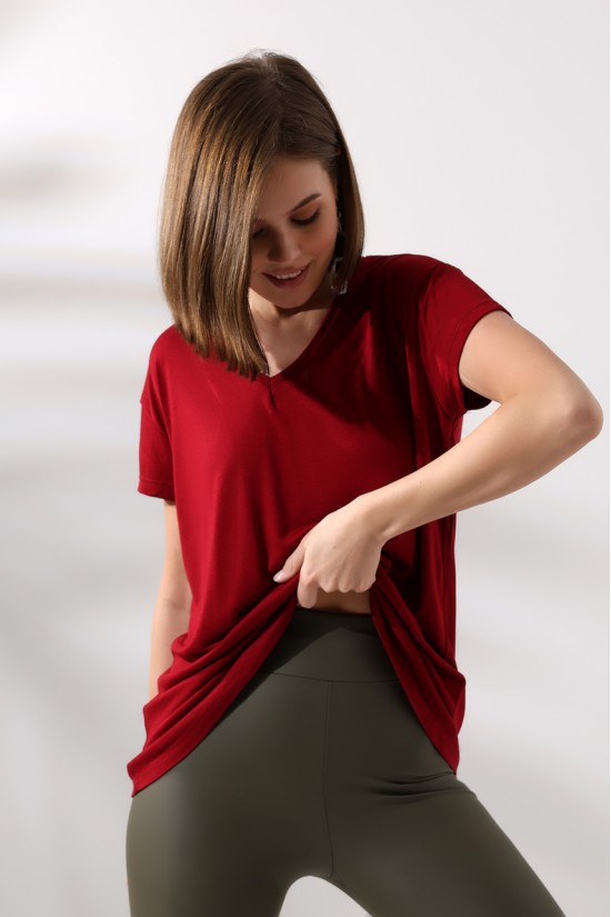 19410 KADIN KISA KOL SALAŞ V YAKA VSK TSHIRT 19410 KADIN KISA KOL SALAŞ V YAKA VSK TSHIRT