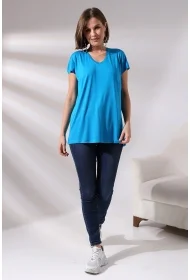 19410 KADIN KISA KOL SALAŞ V YAKA VSK TSHIRT