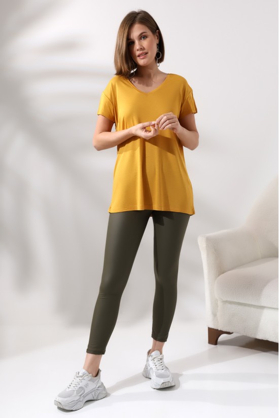 19410 KADIN KISA KOL SALAŞ V YAKA VSK TSHIRT 19410 KADIN KISA KOL SALAŞ V YAKA VSK TSHIRT