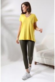 19410 KADIN KISA KOL SALAŞ V YAKA VSK TSHIRT 19410 KADIN KISA KOL SALAŞ V YAKA VSK TSHIRT