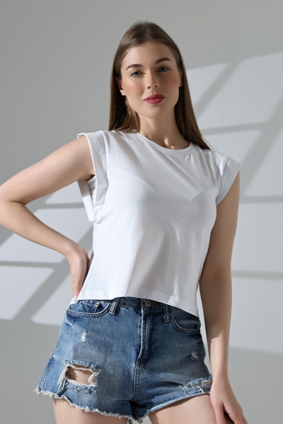 21572 BAYAN KOLSUZ GENİŞ KOL EVİ İÇ KAPAKLI ARKA ETEĞİ OVAL PAMUKLU TSHIRT 21572 BAYAN KOLSUZ GENİŞ KOL EVİ İÇ KAPAKLI ARKA ETEĞİ OVAL PAMUKLU TSHIRT