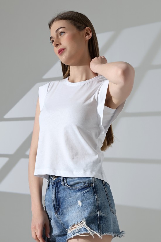 21572 BAYAN KOLSUZ GENİŞ KOL EVİ İÇ KAPAKLI ARKA ETEĞİ OVAL PAMUKLU TSHIRT 21572 BAYAN KOLSUZ GENİŞ KOL EVİ İÇ KAPAKLI ARKA ETEĞİ OVAL PAMUKLU TSHIRT