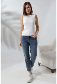 21561  KADIN KOLSUZ LİKRASIZ RİB PAMUKLU KOLSUZ ATLET 