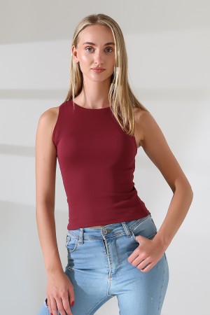 21561  KADIN KOLSUZ LİKRASIZ RİB PAMUKLU KOLSUZ ATLET 