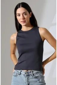 21561  KADIN KOLSUZ LİKRASIZ RİB PAMUKLU KOLSUZ ATLET 