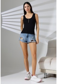 21881 KADIN LYC RİB KOMPAKT PENYE PATLI DÜĞMELİ ATLET 