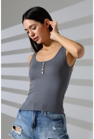 21881 KADIN LYC RİB KOMPAKT PENYE PATLI DÜĞMELİ ATLET 