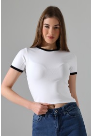 21832 KADIN FULL LYC PENYE KOMPAKT RİB.YAKA VE KOLAĞZI GARNİLİ BİSİKLET YAKA TSHIRT 21832 KADIN FULL LYC PENYE KOMPAKT RİB.YAKA VE KOLAĞZI GARNİLİ BİSİKLET YAKA TSHIRT