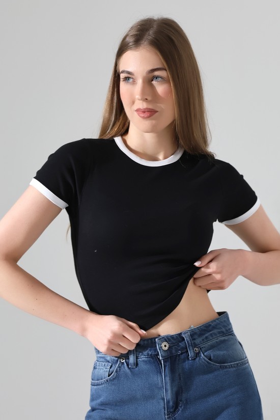 21832 KADIN FULL LYC PENYE KOMPAKT RİB.YAKA VE KOLAĞZI GARNİLİ BİSİKLET YAKA TSHIRT 21832 KADIN FULL LYC PENYE KOMPAKT RİB.YAKA VE KOLAĞZI GARNİLİ BİSİKLET YAKA TSHIRT