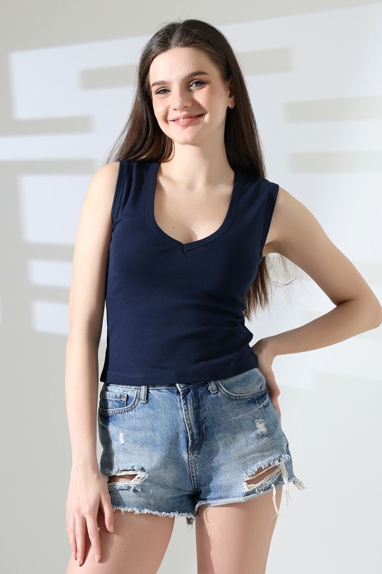 21899 KADIN DERİN V YAKA KOLSUZ LİKRASIZ RİB ATLET 21899 KADIN DERİN V YAKA KOLSUZ LİKRASIZ RİB ATLET