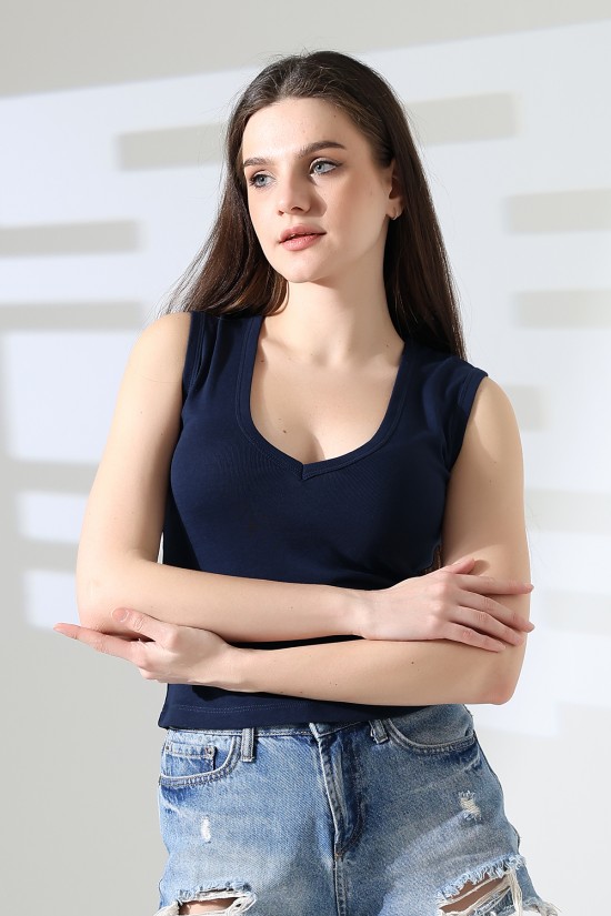 21899 KADIN DERİN V YAKA KOLSUZ LİKRASIZ RİB ATLET 21899 KADIN DERİN V YAKA KOLSUZ LİKRASIZ RİB ATLET