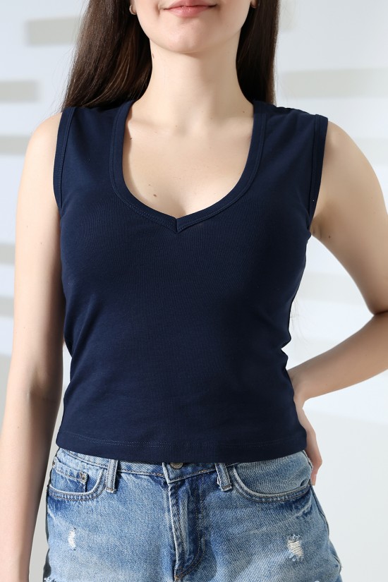 21899 KADIN DERİN V YAKA KOLSUZ LİKRASIZ RİB ATLET 21899 KADIN DERİN V YAKA KOLSUZ LİKRASIZ RİB ATLET