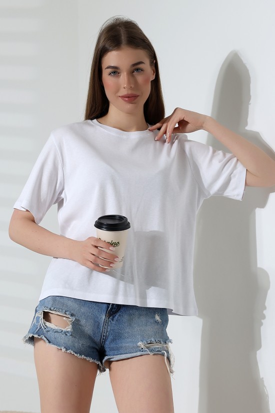 21964 KADIN PENYE COMP LİKRASIZ RİB PAMUKLU KISA KOL BİSİKLET YAKA TSHIRT 21964 KADIN PENYE COMP LİKRASIZ RİB PAMUKLU KISA KOL BİSİKLET YAKA TSHIRT