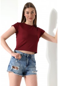 21974 KADIN  FULL LYC MİKRO  BİSİKLET YAKA TSHIRT