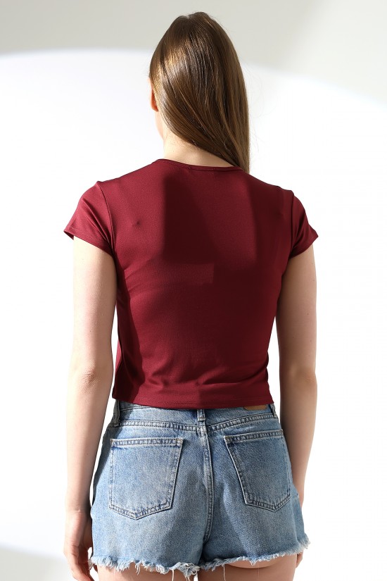 21974 KADIN  FULL LYC MİKRO  BİSİKLET YAKA TSHIRT