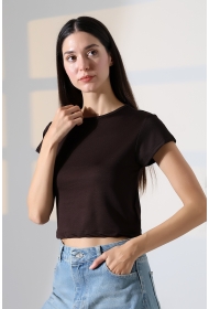 21974 KADIN  FULL LYC MİKRO  BİSİKLET YAKA TSHIRT