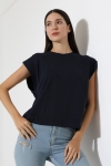 22031  KADIN PENYE COMP  RİB  KOLEVİ VE YAKASI KAŞGORSE GARNİLİ  BİSİKLET YAKA TSHIRT